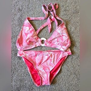 Massimo pink and white bikini